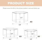 Jerify 6 Pcs Acrylic Riser Display Stands 5.91" 5.12" 3.54", Clear Hexagon - Image 2