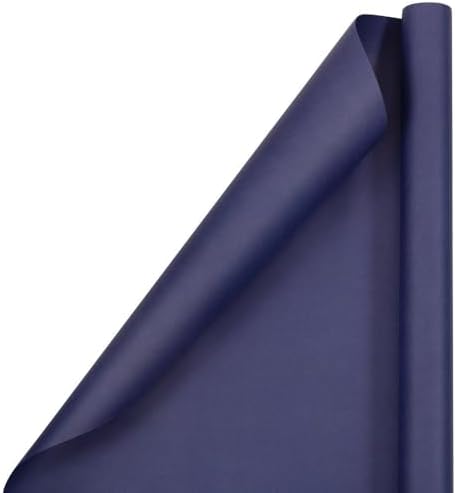 JAM Paper Gift Wrap - Matte Wrapping Paper - 100 Sq Ft Total - Matte Presidential Blue - 4 Rolls/Pack - Image 2