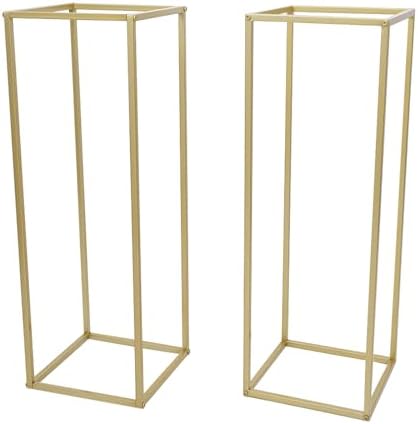 Ballon Stand 6.56 Ft(2M) and 2pcs Flower Stands 31.5 in,Metal Wedding Arch,Half Arch Balloon Stand with Base for Ceremony Birthday Baby Shower Anniversary Background Decoration (Golden) - Image 4