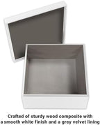 Let's Make Memories Personalized Keepsake Box - Memory Storage - Newborn New Baby Gift - Shower Present - PEANUTS - Snoopy and Woodstock - Add Photo, Name, and Text - Snoopy Baby Love - Gray - Image 4