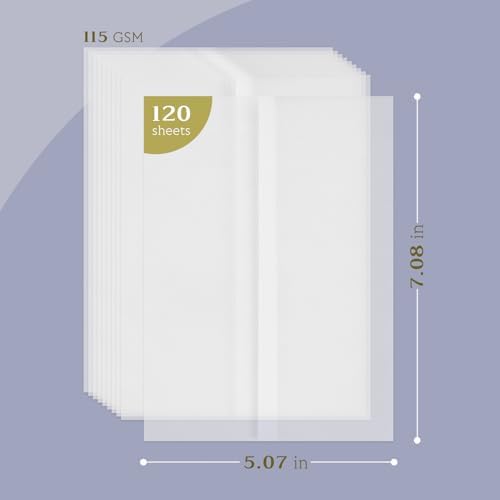 Goefun 5x7 Blank Invitations Kit - 100 Pack White Postcards & 100 Pack Envelopes & 120 Sheets 115GSM Vellum Paper Wraps for Wedding, Graduation, DIY, Thank You & Baby Shower - Image 2
