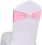 Pink Chair Sashes 100 Pack Spandex Pink Sashes for Chairs Stretch Chair Sashes Clearance with Heart Buckle Slider for Wedding Banquet Party Decorations by Unknown