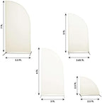 Efavormart Set of 4 Ivory Spandex Half Moon Arch Covers, Custom Fit Chiara Backdrop Slipcovers 2.5ft-7ft for Classic Tiered Wedding Altars and Formal Staging - Image 3