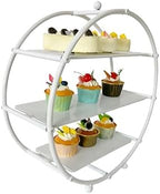 White 3 Tier Metal Cupcake Stand Tiered Dessert Display Serving Tray - Image 3