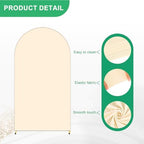 Metal Arch Backdrop Stand and Cover Set, 6FT Beige Reusable Spandex Fitted Backdrop Cover and Gold Wedding Arch Frame for Baby Shower, Birthday, Parties Decoration. - Image 3