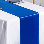 SiinvdaBZX 24 Pcs Royal Blue Satin Table Runner 12 x 108 inches Long - Image 5