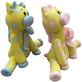 Baby Giraffe Gender Reveal Set Cake Topper 2 Pieces - Image 3