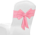 10 Pcs Spandex Chair Sashes Elastic Bows for Wedding Party, Pink by LOYIM