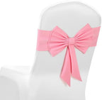 10 Pcs Spandex Chair Sashes Elastic Bows for Wedding Party, Pink by LOYIM