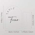 Frosted Arch Wedding Table Numbers 1-25 with Stands, 5x7 Inch Frosted Arch Acrylic Sign with Black Letters, Arched Acrylic Table Numbers for Wedding Reception - Image 3