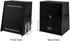 Marketing Holders Acrylic Charity Donation Bin Locking Ballot Box Black Acrylic 8.75” x 8.5" x 11.5" with 8.5" x 11" Slide in Header Sign Holder and Pocket on the Side Countertop - Image 5
