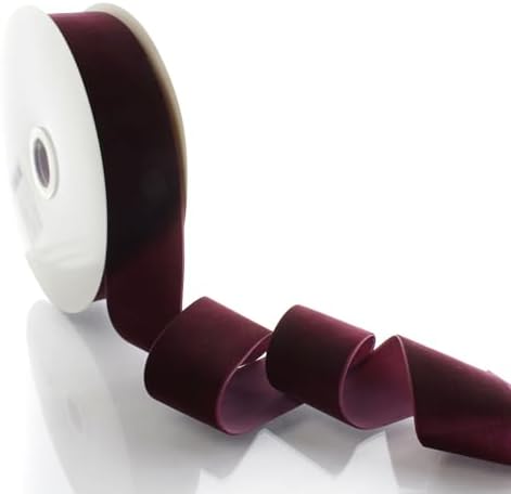 2" Velvet Ribbon Single Sided Soft Plush Luxury Craft Trim for Hair Bows Sewing Gift Wrapping Decorations Floral Arrangements and DIY Projects (Burgundy, 25 Yards) - Image 2