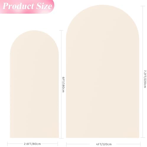 Wokceer Arch Backdrop Cover 7.2FT, 6FT Beige Arch Covers Stretchy Backdrop - Image 2