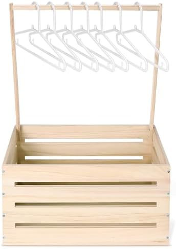 Suzile Baby Shower Crate Wooden Closet Baby Basket Gift,Wood Color by Suzile