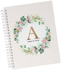 Personalized Baby Journal - Hardcover First Year Album Customized with Baby’s Name & Initial - Prompted Baby Memory Book (Floral Eucalyptus Wreath Initial) by Unknown