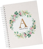 Personalized Baby Journal - Hardcover First Year Album Customized with Baby’s Name & Initial - Prompted Baby Memory Book (Floral Eucalyptus Wreath Initial) by Unknown