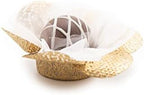 Fabric Handmade Truffle Cups | Truffle Liners | Truffle Wrappers | Fominhas | candy cups for chocolate | Forminhas de Brigadeiro | candy liners (White & gold) - Image 3