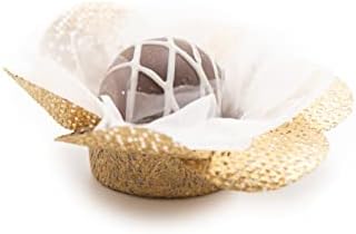 Fabric Handmade Truffle Cups | Truffle Liners | Truffle Wrappers | Fominhas | candy cups for chocolate | Forminhas de Brigadeiro | candy liners (White & gold) - Image 3
