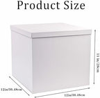 UoeRing 3 Pcs Large Gift Box Matte White 12x12x11 Inch with Lid - Image 3