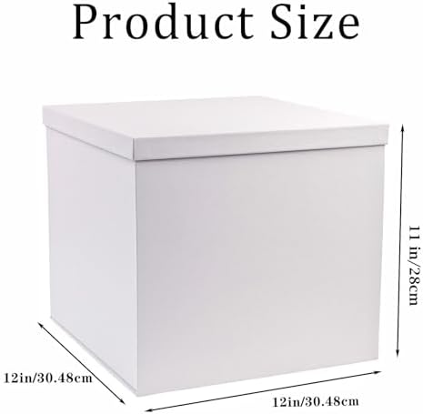 UoeRing 3 Pcs Large Gift Box Matte White 12x12x11 Inch with Lid - Image 3