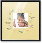 20x20 Square Black Autograph & Signature Picture Frame With Yellow Square Opening Photo Mat for 8x8 Pictures Wooden Picture Frames - Birthday, Baby Shower, Memorial Signing Board, Matted Frame by PosterPalooza