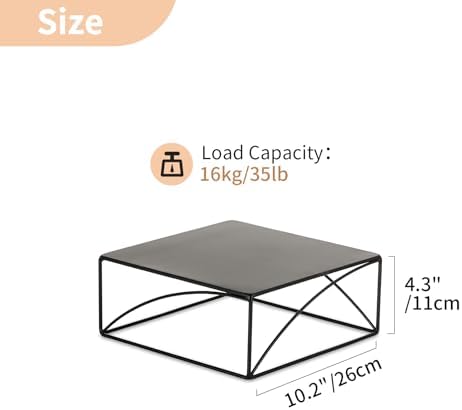 NUPTIO Black Square Cake Stand, 10 Inch Metal Dessert Pedestal - Image 5