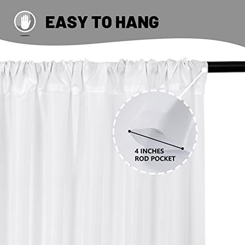 White Backdrop Curtain for Wedding Decor Holiday Party, 5ft x 8ft, 2 Panels - Image 5