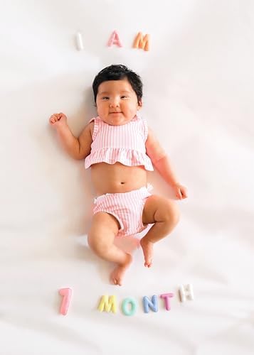 Lucy Darling Felt Baby Monthly Milestone Numbers – Signs & Photo Props – Soft Letters & Numbers for Baby Announcement, Newborn Photography – Pastel - Image 2