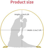 Wedding Arch Round Backdrop Stand Gold Metal Circle Backdrop Stand Circle Balloon Arch Stand Frame for Birthday Party Bridal Shower Anniversary Ceremony Candy Tables Celebration in 1.9X2.2m - Image 2