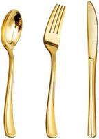 Goodluck 300PCS Gold Plastic Silverware, Gold Utensils Disposable by GoodLuck