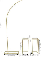Balloon Arch Kit - Balloon Arch Stand 6.56 Ft & 2 Flower Stand Sets 9.45"x9.45"x23.62",Half Arch Balloon Stand with Base for Floor,Ideal for Weddings, Baby Showers, and Birthday Parties (Gold) - Image 3