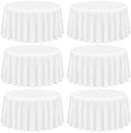 Showgeous 120 Inch White Round Tablecloths, Polyester Table Covers by Showgeous