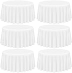 Showgeous 120 Inch White Round Tablecloths, Polyester Table Covers by Showgeous