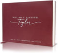 Personalized Guest Book - 11.5" x 8.5" Custom Bride & Groom Names with Bookmark and Hard Cover 140 GSM Blank Pages, for Weddings Guest Book, Engagements, Birthdays, Special Events, Wine by ModernAlbumDesigns