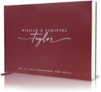 Personalized Guest Book - 11.5" x 8.5" Custom Bride & Groom Names with Bookmark and Hard Cover 140 GSM Blank Pages, for Weddings Guest Book, Engagements, Birthdays, Special Events, Wine by ModernAlbumDesigns