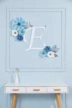 3D Blue Roses Artificial Flowers, Large Paper Flowers Decorations for Wall with Butterfly Stickers, Fake Flower Wall Decor for Baby Boy Nursery Room, Wedding Centerpiece, Party Backdrop - Image 5