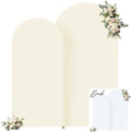 White and Beige Arch Backdrop Cover 7.2FT 6FT Wedding Arch Covers Set of 2 Arches Covers Stretchy Backdrop Spandex Fitted Double-Color Fabric Backdrops for Party Baby Shower Birthday Decoration by Tao-GePartyDecorations