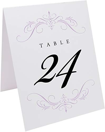 Classic Flourish Table Numbers, Lavender, 1-65 - Image 2