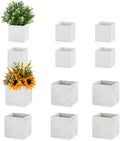 NUPTIO Small Wooden Box for Centerpiece, Whitewashed, Square, 4"/5", 12 Pcs by Nuptio
