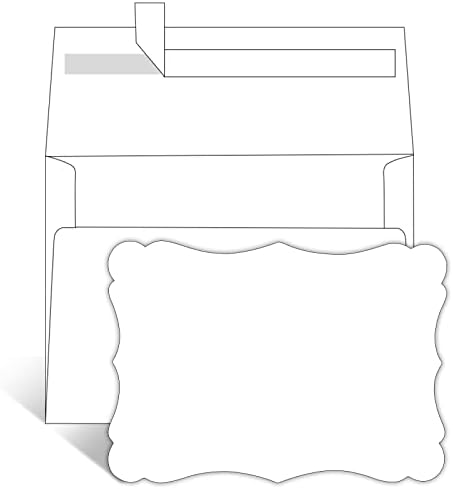 Goefun 5x7 Blank Invitations Kit - 100 Pack White Postcards & 100 Pack Envelopes & 120 Sheets 115GSM Floral Vellum Jackets for Wedding, Graduation, DIY, Thank You & Baby Shower - Image 2