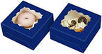 Bakepacker 60pcs Navy Blue Cookie Boxes 6x6x3 inches Easy Assemble Macaroon Pastry Boxes Bakery Boxes with Window for Bakery - Image 4