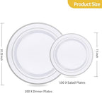 Goodluck 200PCS Silver Plastic Plates,Heavy Duty Disposable Silver Plates with 100 10.25 inch Dinner Plates and 100 7.5 inch Dessert Plates, Disposable Plates for Party, Holiday, Wedding (Pack of 2) - Image 4