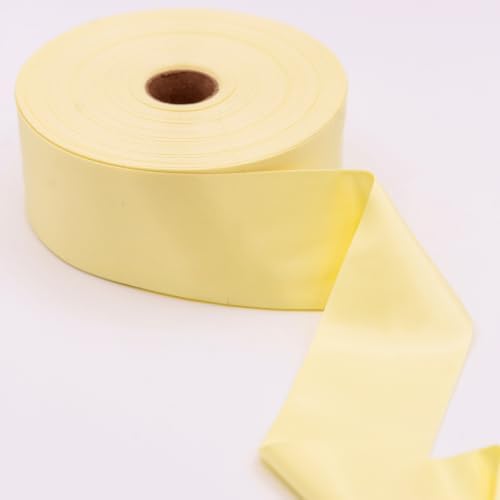 Pastel Yellow Satin Blanket Binding 2 Inch Wide - 25 Yard Bulk Roll - Pre-Folded 100% Polyester Soft Yellow Binding for Gender-Neutral Baby Blankets, Spring Quilts, Sunshine Crafts & Easter Projects by Unknown