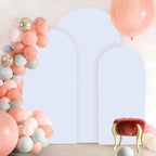 FOTSHARER Arch Backdrop Cover Set of 3 White Arch Cover Backdrop Fabric 4FT 5FT 6FT Spandex Fitted Arch Cover for Bridal Baby Shower Chiara Arched Stand Covers Wedding Balloon Arch Covers for Parties - Image 4