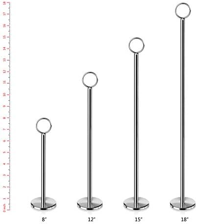 New Star Foodservice 23244 Steel Ring-Clip Table Number Holder/Number Stand/Place Card Holder, Set of 12, 12-Inch - Image 3