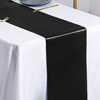 SiinvdaBZX 24 Pcs Black Satin Table Runner 12 x 108 inches Long - Image 5