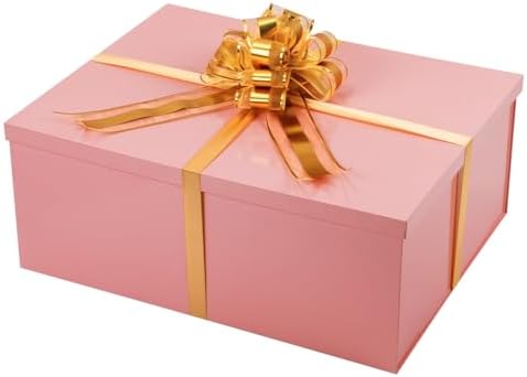UoeRing Pink Extra Large Gift Box 1Pcs 22x17x9 inch,luxury Gift Box with Lid for Presents Birthday Christmas Valentine's Day (Includes Pull Bows,Card,Envelope,Filler) by Unknown