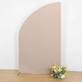 Efavormart 8ft Nude Fitted Spandex Half Moon Arch Cover, XL Custom Chiara Backdrop Stand Slipcover for Modern Lifestyle Branding and Grand Events by efavormart