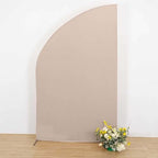 Efavormart 8ft Nude Fitted Spandex Half Moon Arch Cover, XL Custom Chiara Backdrop Stand Slipcover for Modern Lifestyle Branding and Grand Events by efavormart