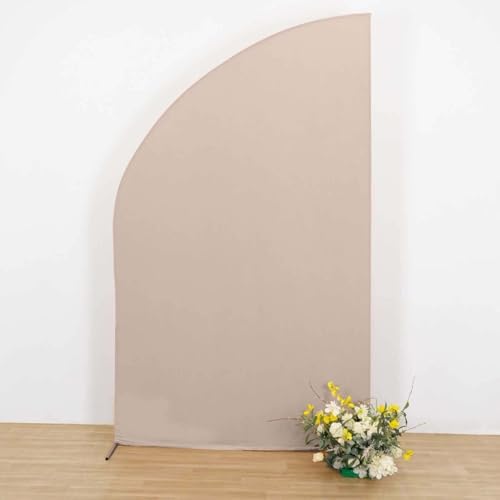 Efavormart 8ft Nude Fitted Spandex Half Moon Arch Cover, XL Custom Chiara Backdrop Stand Slipcover for Modern Lifestyle Branding and Grand Events by efavormart